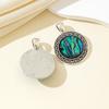 1 Stück Vintage Silber Filigran Rund Naturstein Anhänger Einzelner Edelstein Cabochon Charme für DIY Halskette Schmuckherstellung