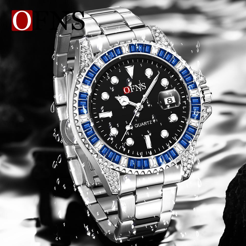 Fashion Luxury Mens Quartz Watch Calendar Display Luminous Pointer Stainless Steel Waterproof High Quality Mens Watch