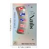 Square False Nail French Tip Press on Nail Full Cover Fake Nail Independence Day Glues on Nail Patriotic False Nail