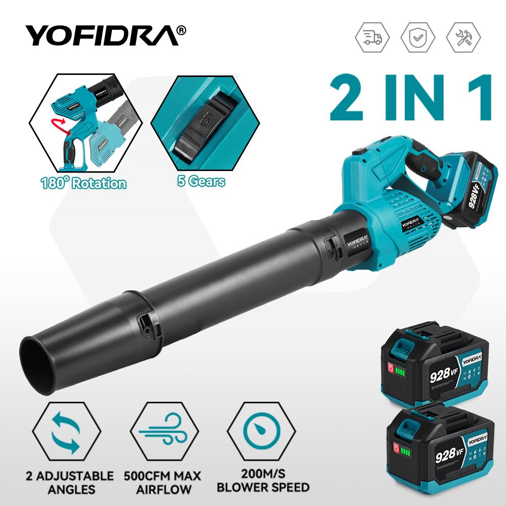 Yofidra Bürstenloser elektrischer Turbo-Gebläse 2 IN 1 Turbo-Gebläse Jet-Gebläse Laub Staub Schnee Blasen Reinigungsgerät Für Makita Akku-Pin
