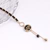 Black Flannel Wrapped Choker Zinc Zinc Alloy Star Tassel Necklace Chic Love Heart Fritillary Necklace  Women