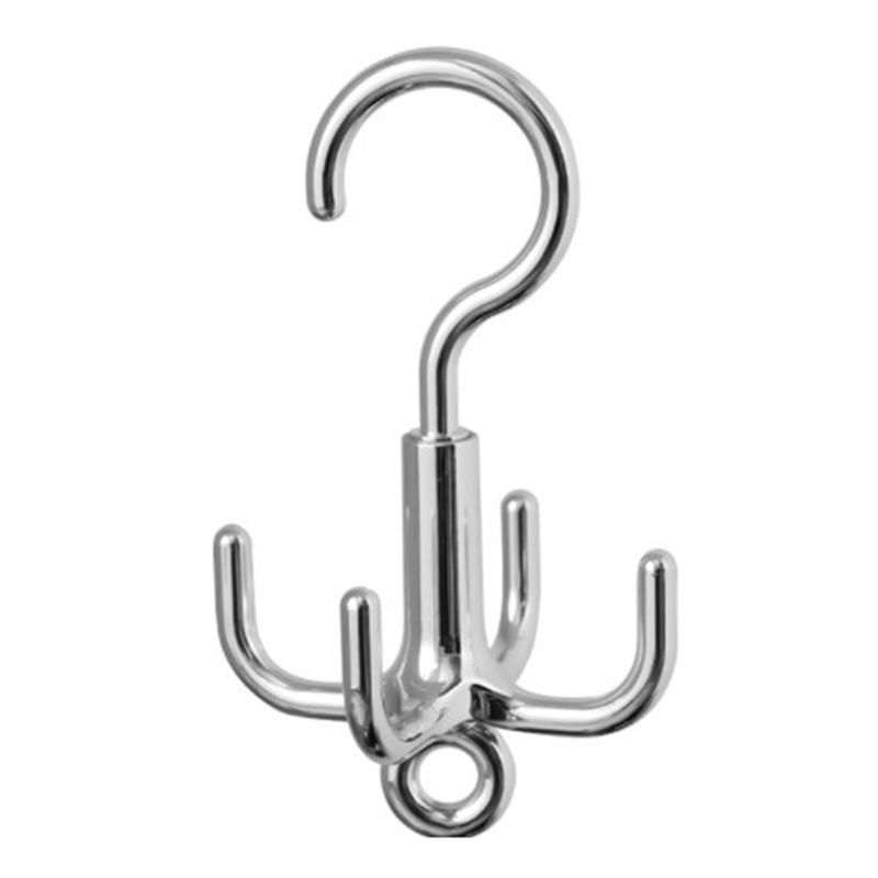 Waterproof 360° Rotating Clothes Hook Punch Free 4-Claw Adhesive Hanger for Shower Bathroom Kitchen Wall