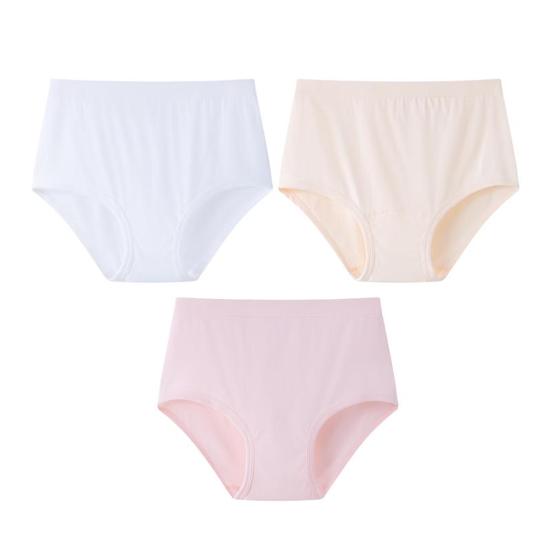 Yiershuang Women's 100% Cotton Antibacterial Briefs (3-Pack)