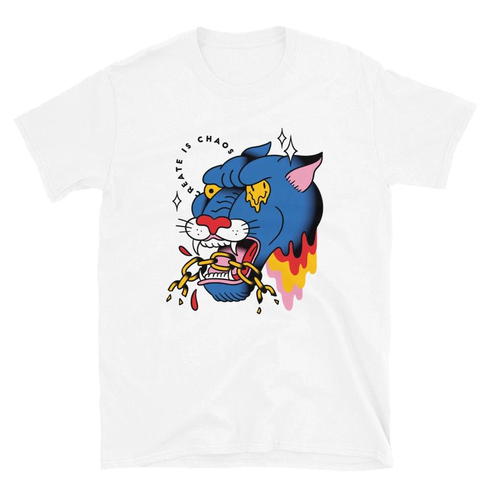 Trippy Mythical Nightmare Breaking Chains Lion Tiger T-Shirt XL