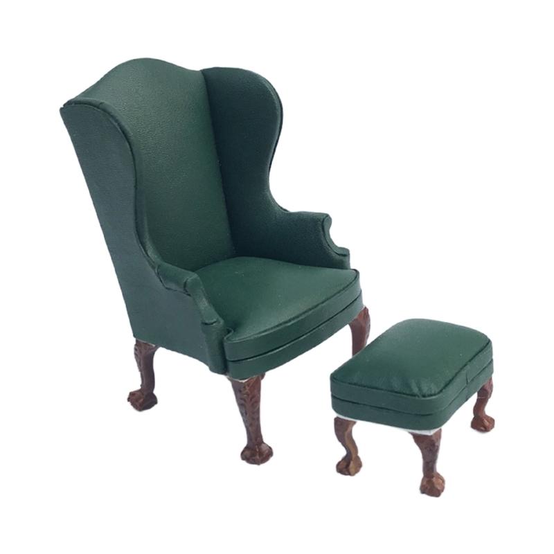 

Bedroom Leather Loveseat/Single Sofa Miniature Furniture Model Doll Houses Couch Accessory Realistic Playset 1:12