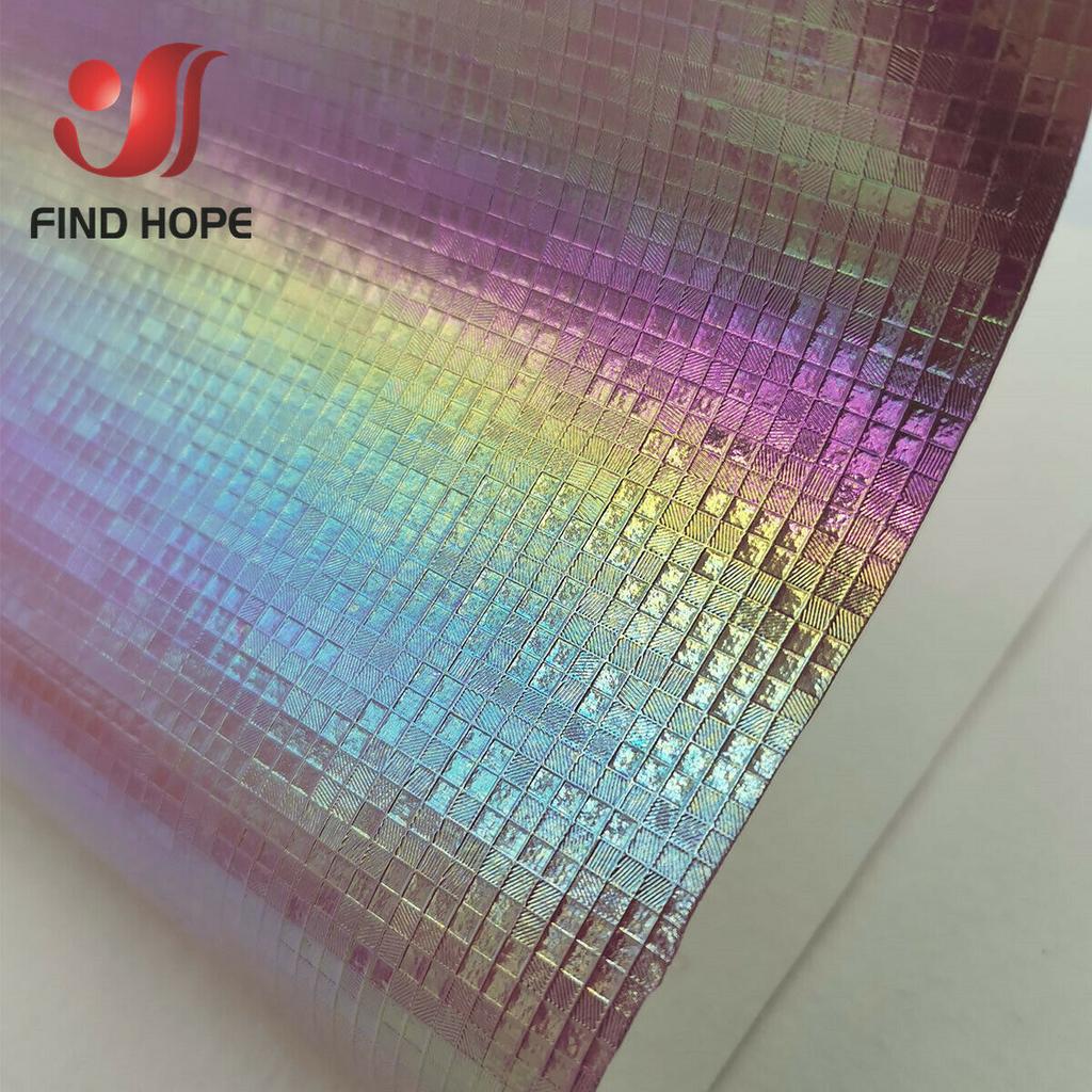 MOSAIC Laser Iridescent PU Leather Fabric Gradient Faux Synthetic Sewing Handmade Material DIY Waterproof Craft Bags Bows Sheet