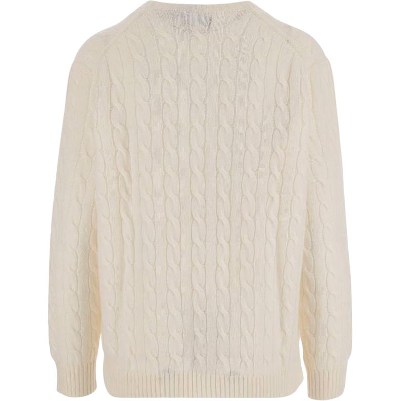 Polo Ralph Lauren Solid Logo Crew Neck Long Sleeve Knit Sweater Women sweater White 211972115-004