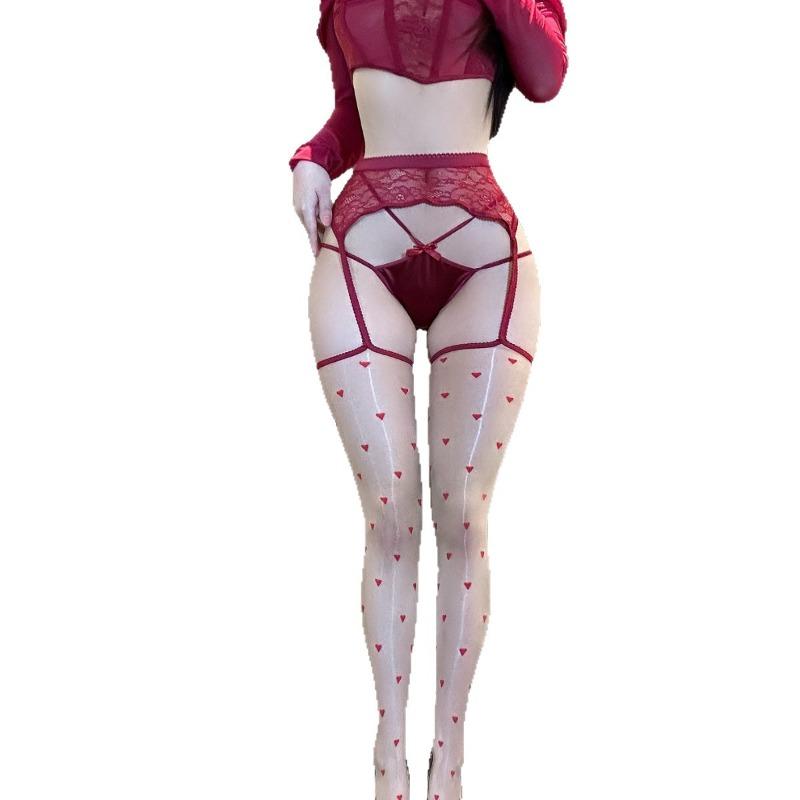 Aurora Oily Long Tube Thigh Stockings Female Love Boundless Black Silk Knee Socks Polka Dot Tube Socks Sexy Female