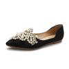 Wedding Shoes Can Be Worn In Daily Life. New Women's Shoes In Large Sizes 41-43 Lace Pearl Gentle Scoop Shoes