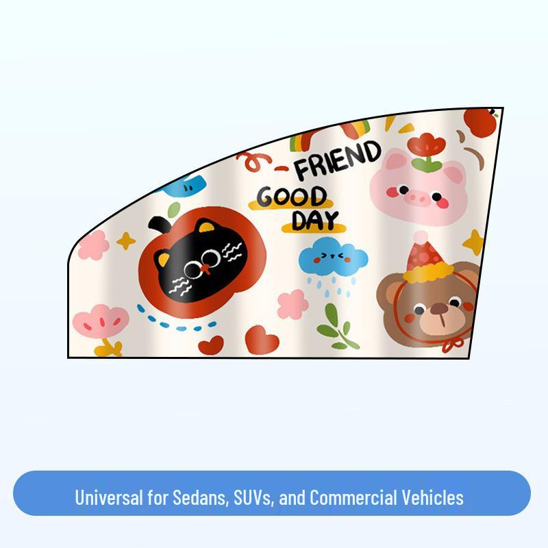 Magnetic Car Sun Shade with Cartoon Pattern – Universal Fit for Summer Sun Protection