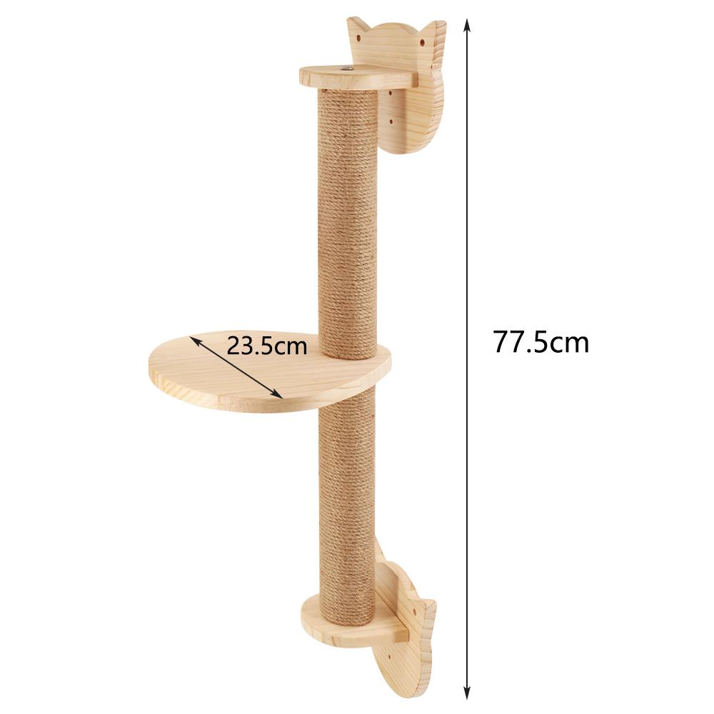 Wall Mounted Wooden Cat Shelves Jumping Furniture Cat Climbing Tree Scratching Post Hammock Stairs Playing Climbing Frame