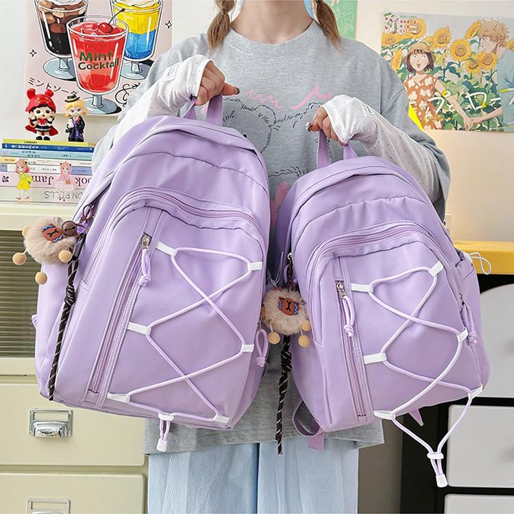 Japanese Style Color Block Drawstring Backpack: Large Capacity Sports & Travel Bag for Men and Women