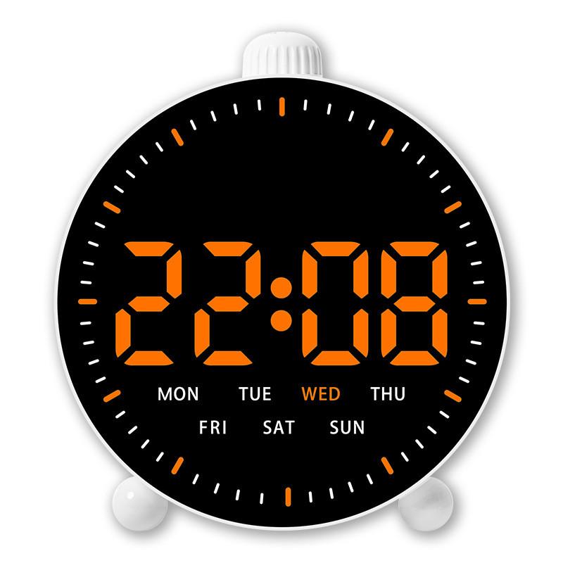 

Digital Led Alarm Clock With Night Light And Countdown For Bedroom Decor WhiteShellOrangeLight