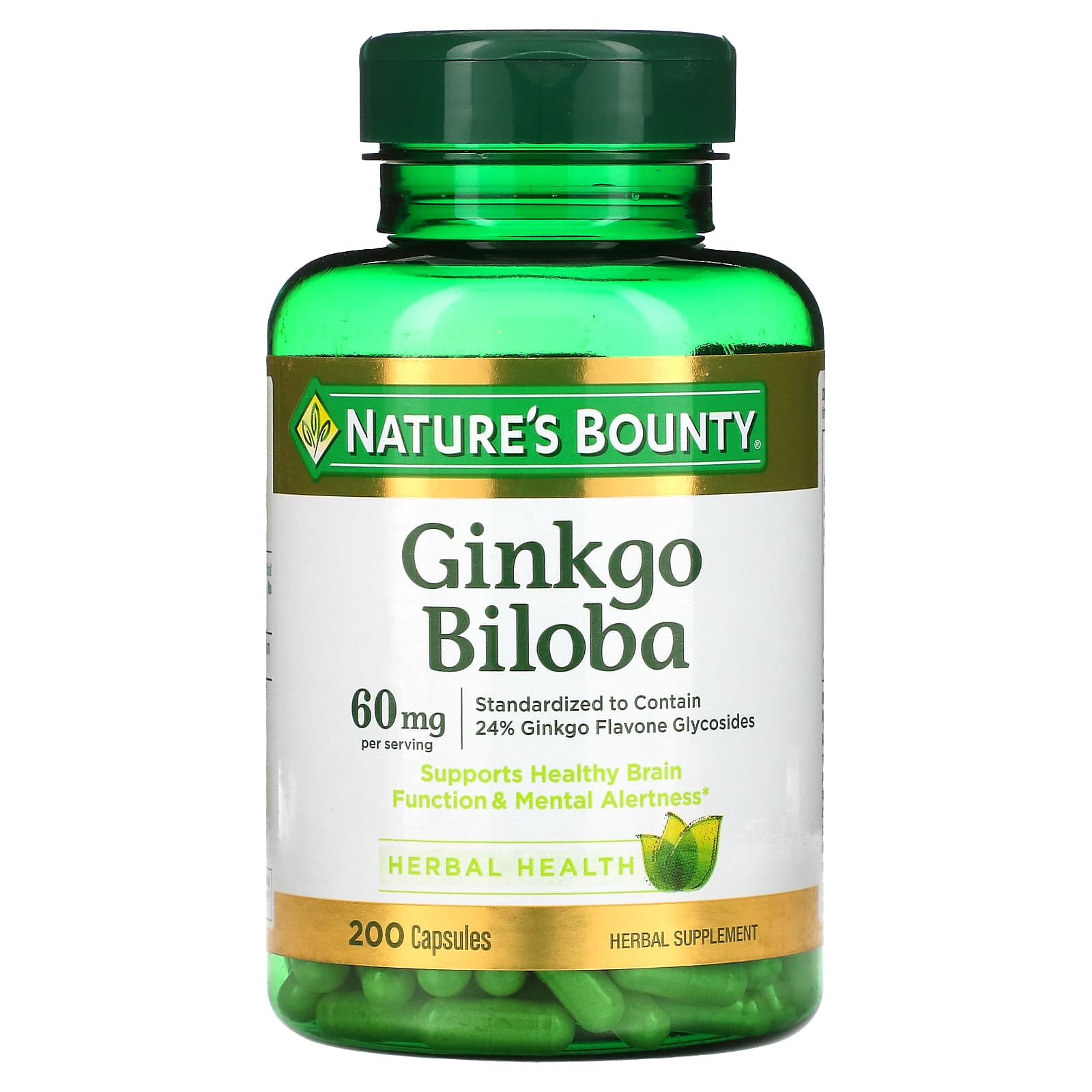 

Nature s Bounty, Гінкго білоба, 60 мг, 200 капсул (30 мг на капсулу)