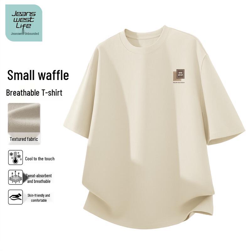 

JEANSWEST LIFE Men s Waffle Knit Short Sleeve T-Shirt L