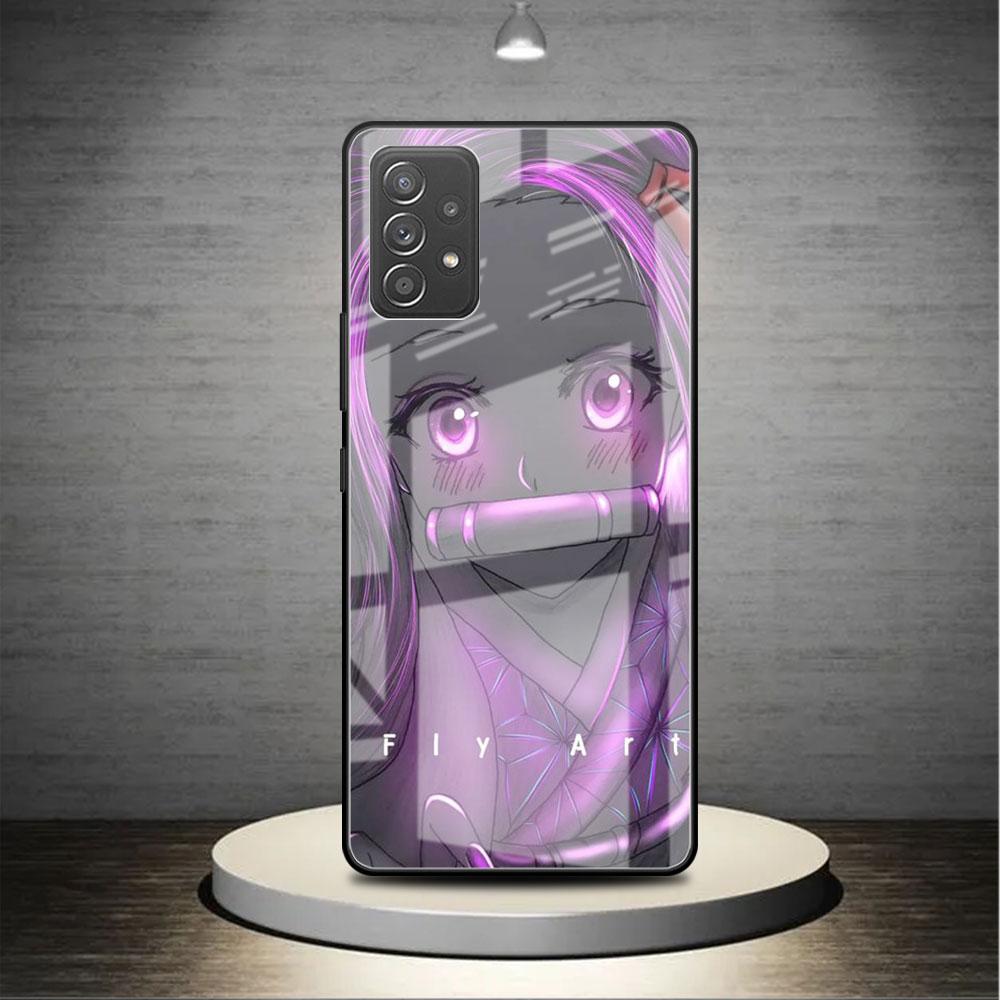 Glashülle für Samsung Galaxy A52 A71 A50 A51 A70 A21s A31 A72 A10 A12 A30 A22 5G Handyhülle Anime Dämon Slayer