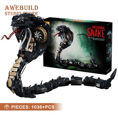 1036Pcs Mechanical Snake Building Blocks Cyberpunk Animal MOC Bricks 3D Model Assembling Cobra Children Puzzle Toys Adult Gifts