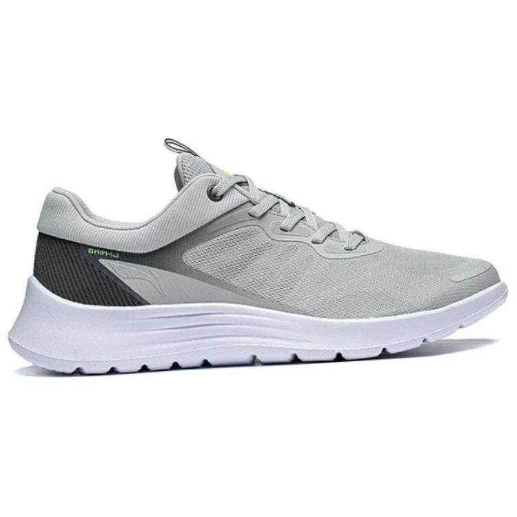 Li-Ning Lightweight Soft Rebound Breathable Shock Absorbing Non-Slip Wear-Resistant Low-Top Running Shoes Men Sneakers Gray ARST019-3
