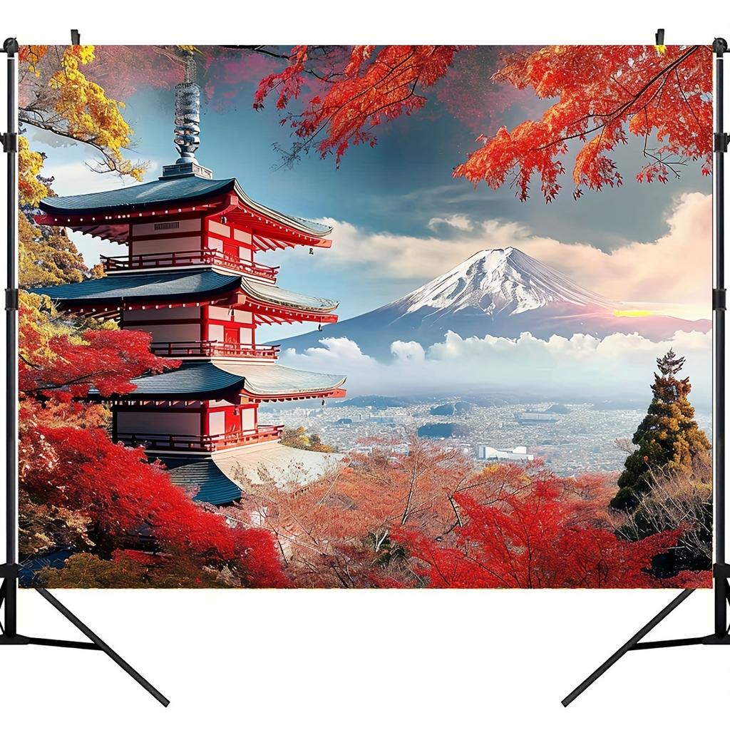 1pc Japanese Scenery Background Fuji Kiyomizu Temple Background Photo Props Party Home Decoration Party Wall Decoration
