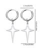 Men Cross Star Punk Dangle Earrings Gothic Woman Copper Star Drop Earrings Huggie Pendant Piercing Jewelry Gift
