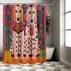 Vibrant Dogs Shower Curtain Set: Decorative Home Textile With Floral Patterns For Bathroom Multicolor Puppies Printed Shower Pan
