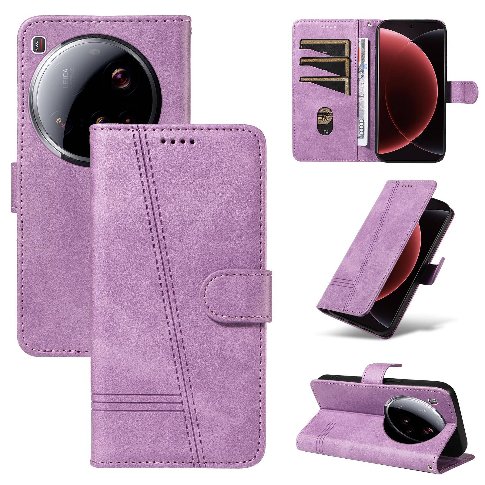 

Для Xiaomi 15 Ultra Чохол-гаманець Т-подібні лінії Шкіряний чохол для телефону Підставка Light Purple