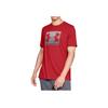 Under Armour Logo Print Comfortable Loose Training Sports Crew Neck Short Sleeve T-Shirt Men Tops Red 1329581-600