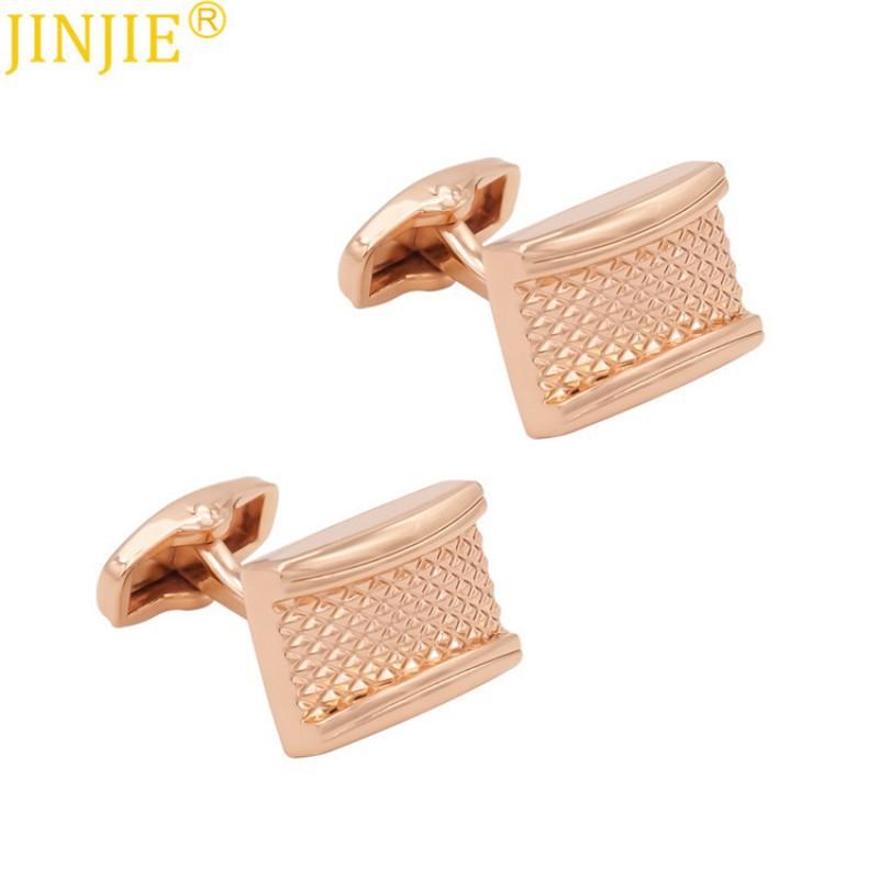 New High-end Concave Metal Cufflinks In Stock Boutique Men s French Shirt Wholesale Pure natural розового золота