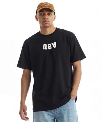 CREAM SODA LAB Front Small Logo Reverse Usa Short Sleeve T-Shirt Black