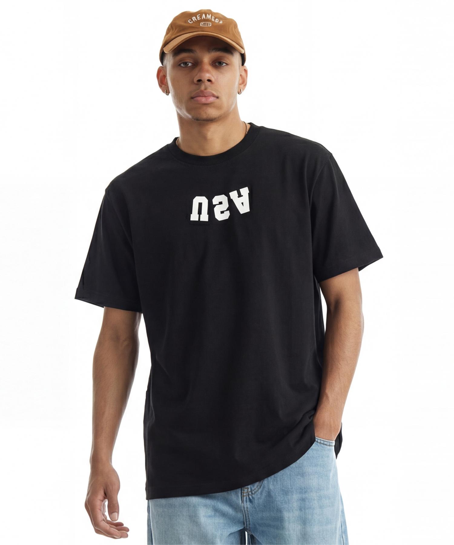Cream Soda Lab Front Small Logo Reverse Usa Short Sleeve T-Shirt Black Black/M(1)