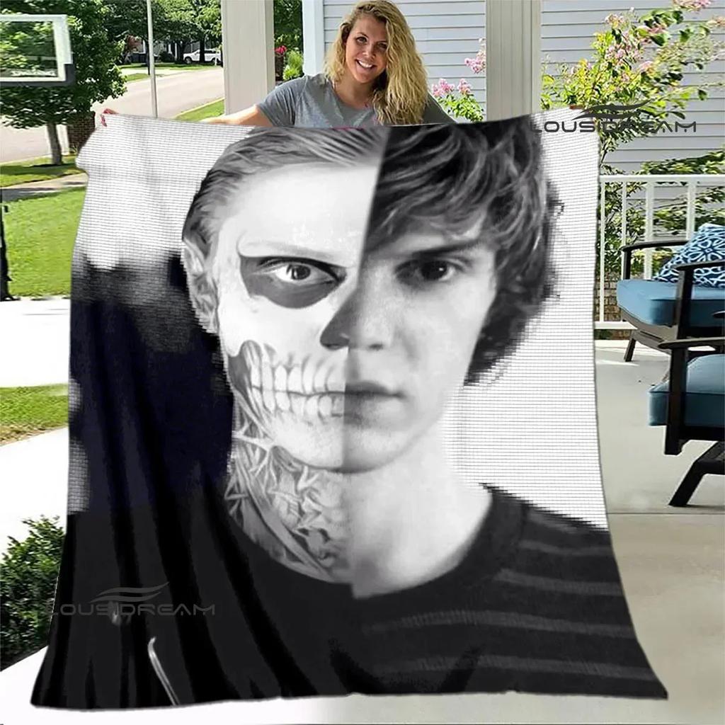 3D Evan Peters pattern printed blanket fashion keeps warm beautiful blankets soft and comfortable blanket birthday gifts