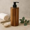 Soap Dispenser Natural Teak Wood Round