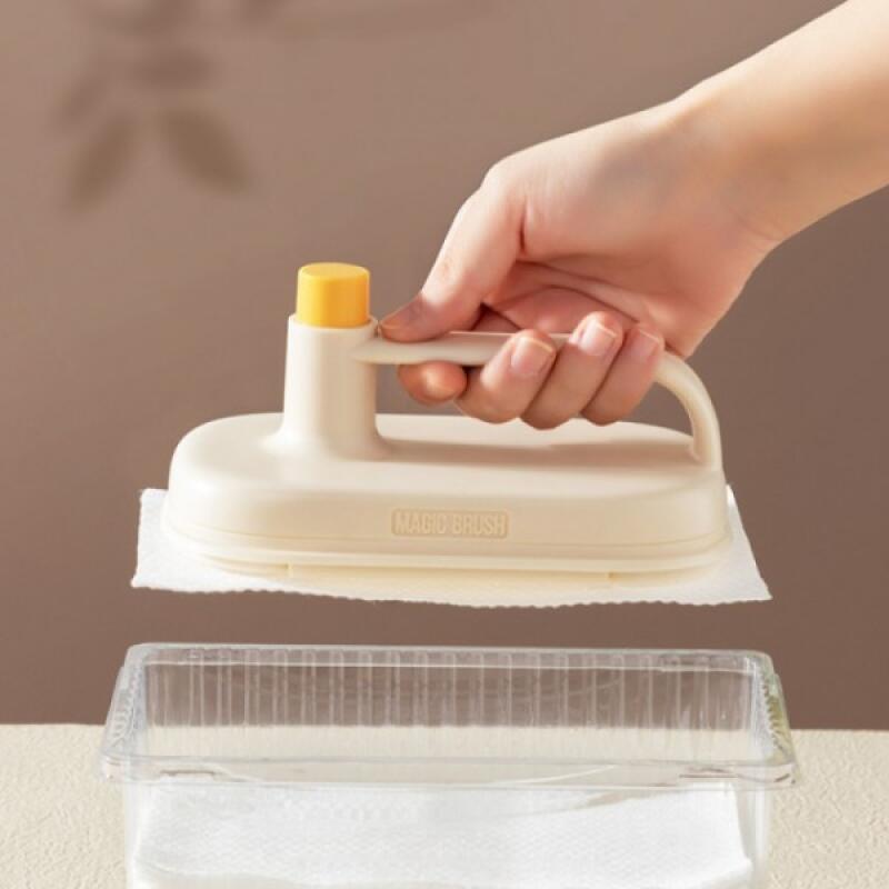 Magic Brush One-Button Disposable Non-Woven Fabric 50 Sheets Kitchen Grease Magic Brush + 50 Non-Woven Dishcloths