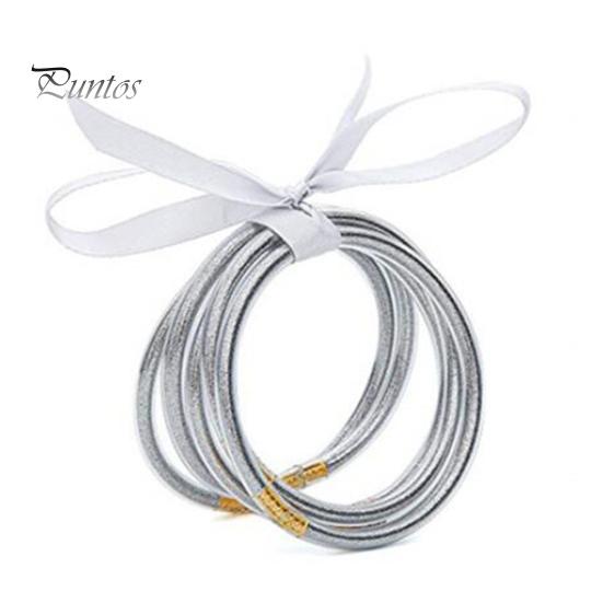 

Женские браслеты Набор Блестящие желейные браслеты с бантом Лента Желе Силиконовые браслеты Девушки Женская мода Наручные украшения Ювелирные аксессуары