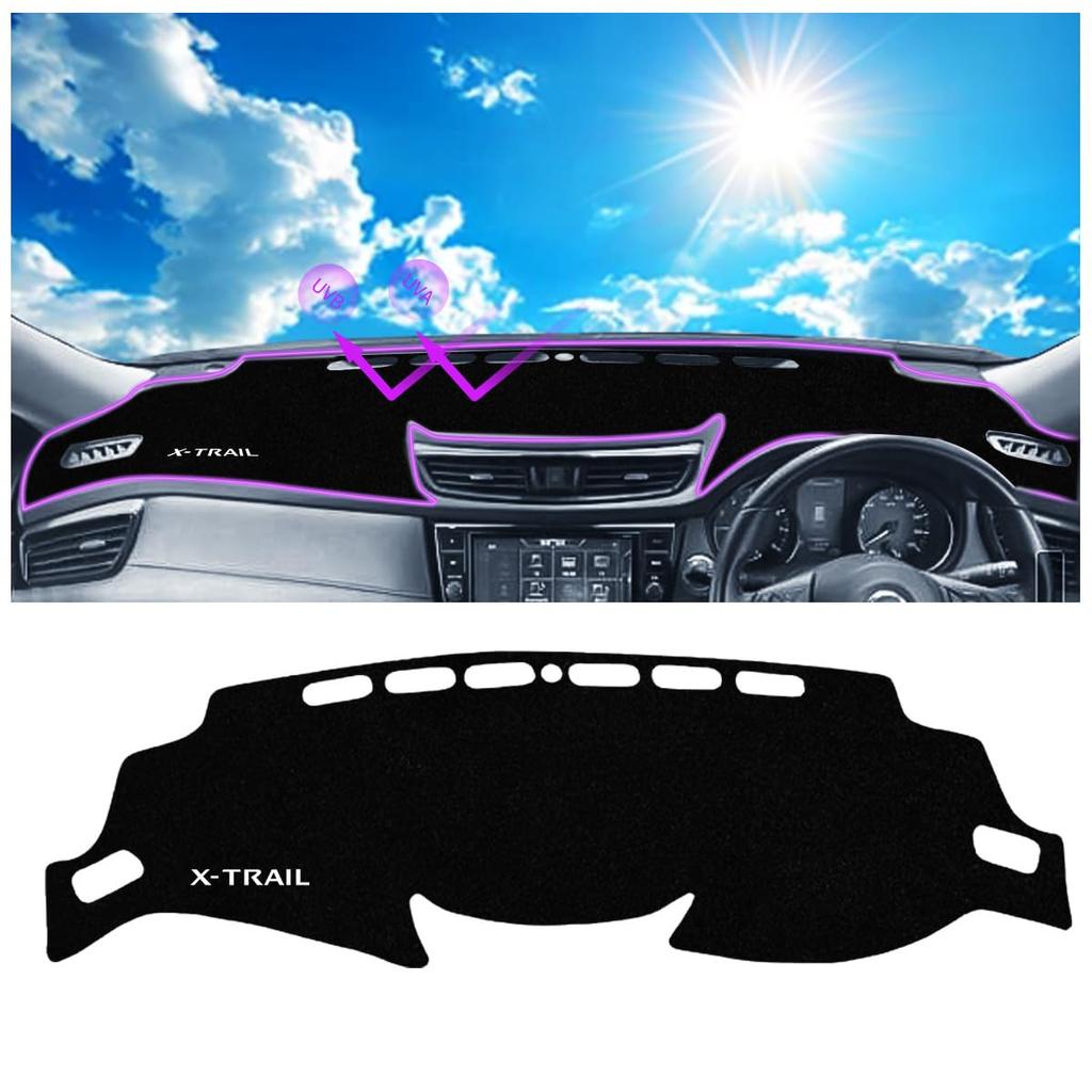 ZdeduoCar Dashboard Mat for Nissan Specially Designed for the UV Flannel Dashboard Reduces and Provides Interior Easy Installation X-Trail T32,