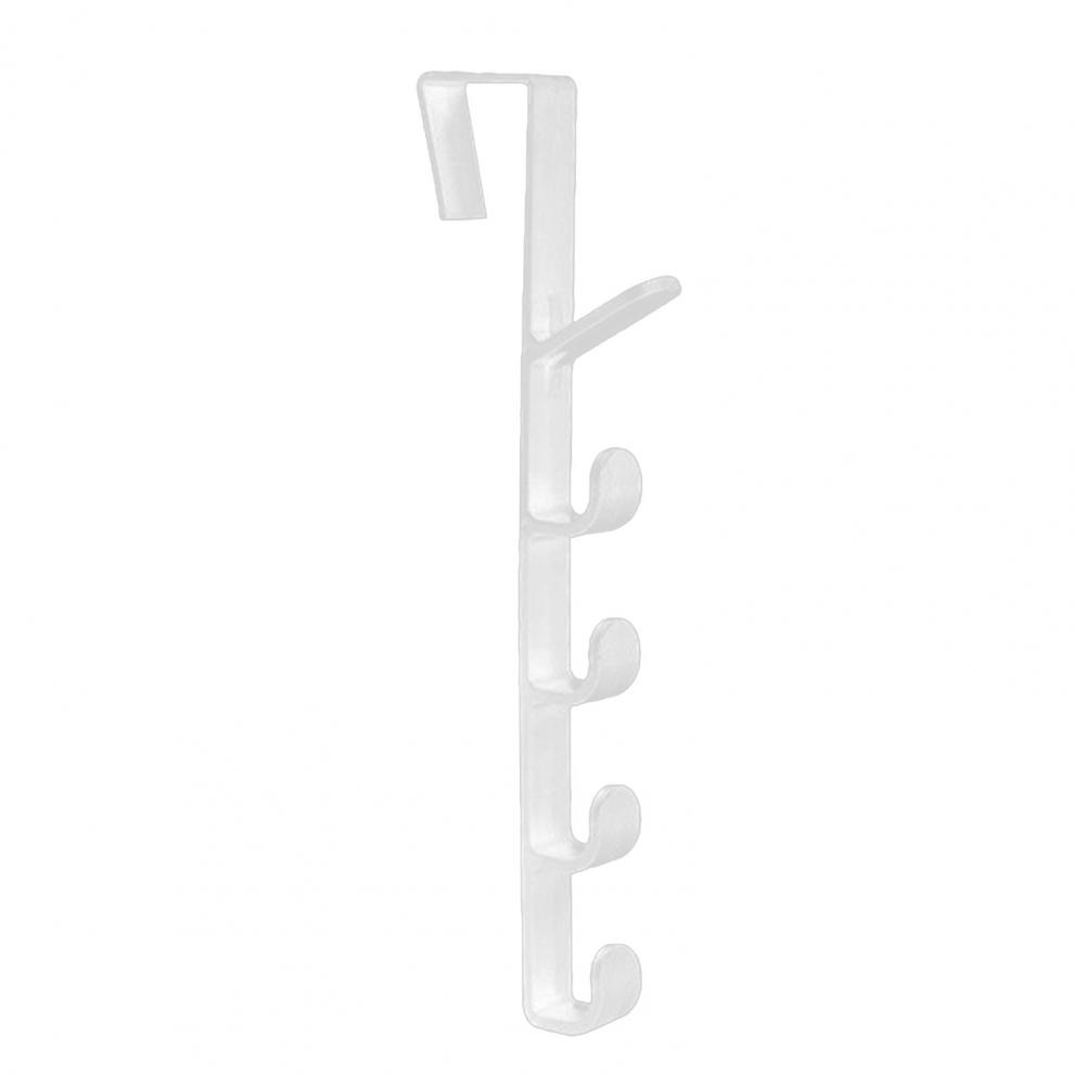 

Eco-friendly Plastic Hook Durable Door Hook Hook Up Lightweight Plastic Door Drill-free Installation Multiple Hooks Damage-free білий