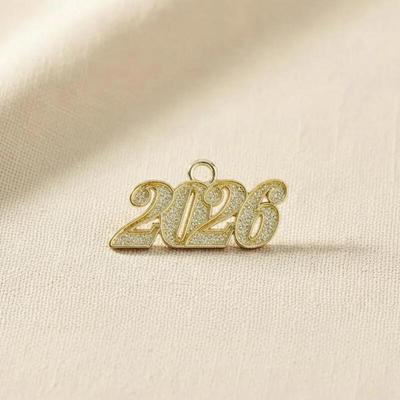 2026 Number Gold Pendant Charm Ornament