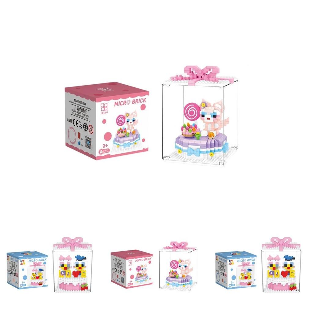 Lbyu Cute Birthday Cake Mini Building Blocks Toy For Girls