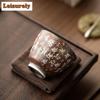100ml Gilt Silver Agilawood Teacup Antique Tea Bowl Sample Tea Cup Tea-tasting Meditation Cup Jianzhan Master Cups Household