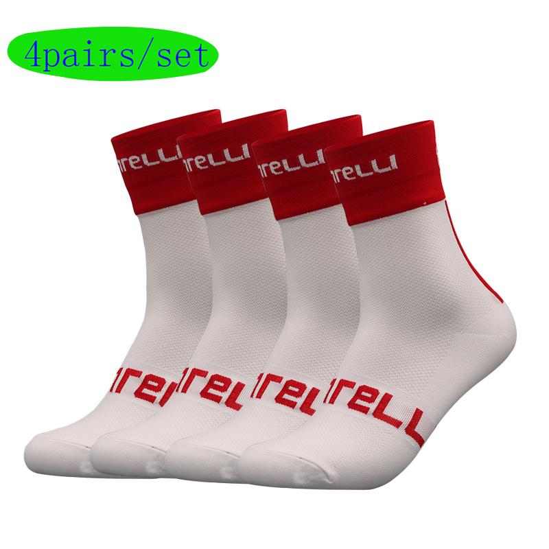 Cycling Socks Men 4 Pairs/set Biking Socks Women Sport Sweat Absorbing Breathable Football Soccer Compression Socks