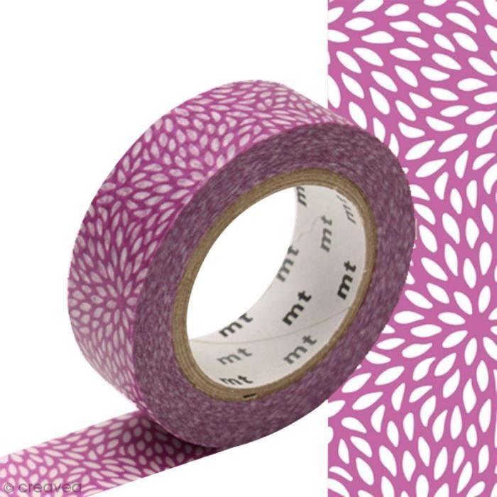 Masking tape à motif traditionnel japonais - Fleur de riz - 1,5 cm x 10 m