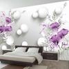 Modern Wallpaper 3d Stereo Relief Purple Calla Lily Flower Mural Living Room Bedroom Home Decor Wall Mural Fresco