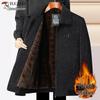 Woodpecker Woolen Winter Jacket for Middle-Aged Men - Fleece-Lined, Cotton-Padded Coat