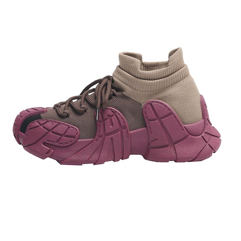 Octopus Fly-woven Sports Shoes Socks Shoes Women's Thick-soled Heightening Women's Shoes Summer Breathable Large-size Casual Shoes