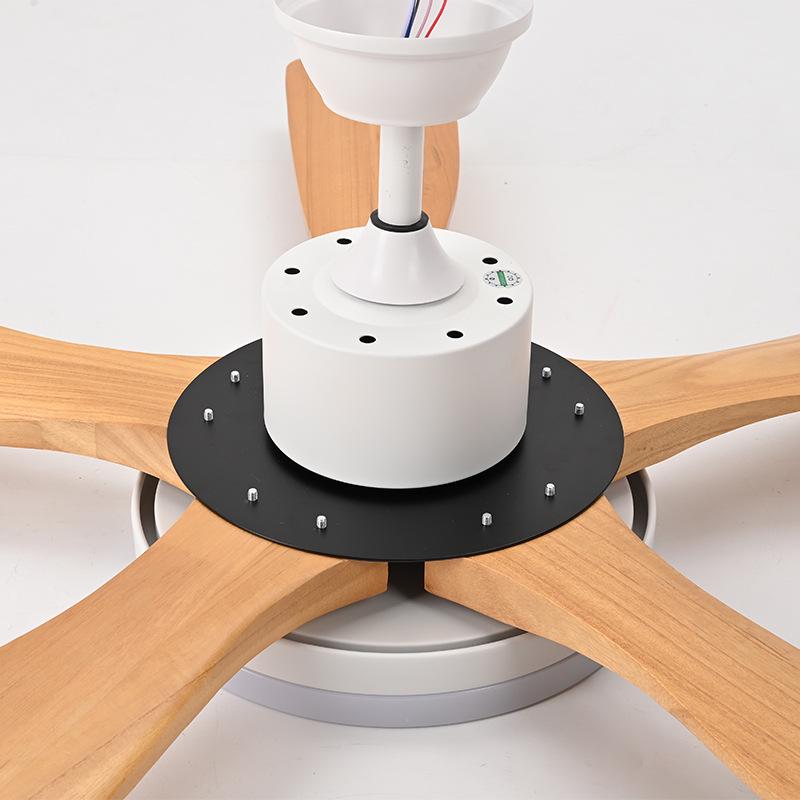 Nordic Solid Wood Ceiling Fan with Light - Silent Variable Frequency Electric Chandelier for Living Room and Restaurant.