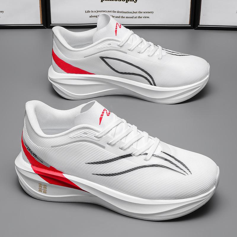 Older children Middle school students Running shoes Men's breathable and lightweight sports and leisure trendy shoes Popcorn cushioning racing shoes W