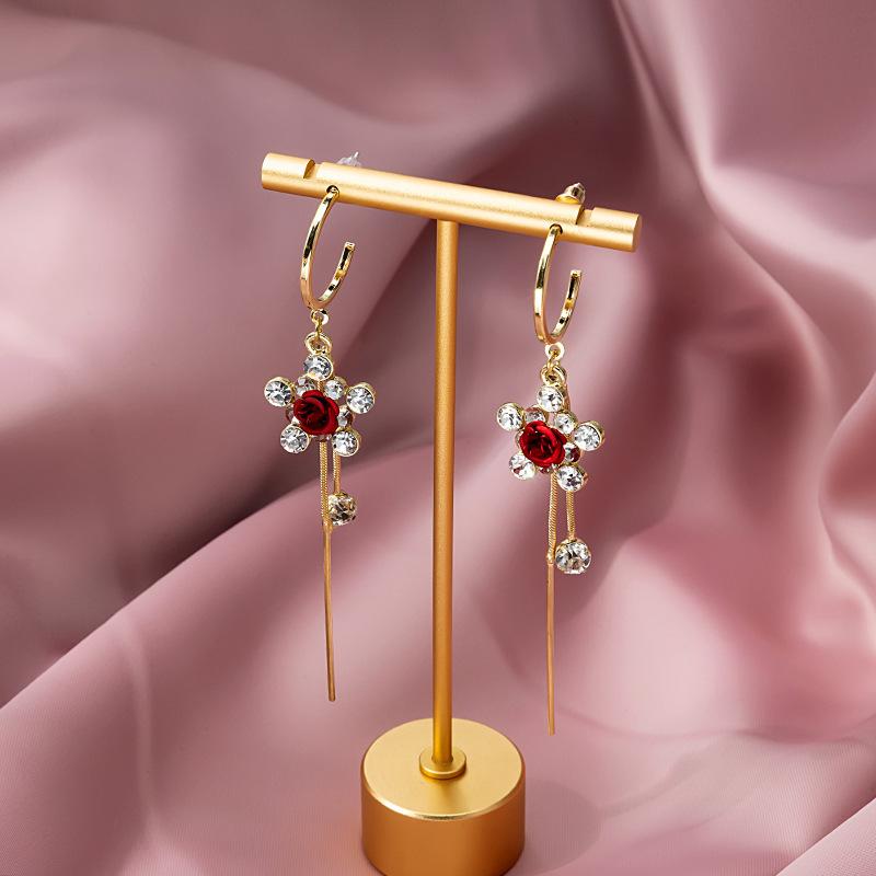 Fairy Butterfly Fringed Earrings Collection, Metal Wind Diamond Chain Earrings Exaggerated And Thin Stud Earrings