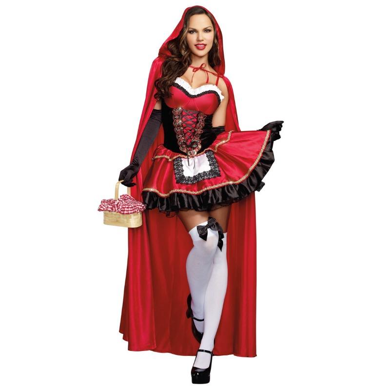 Halloween fairy tale Little Red Riding Hood character Cosplay uniform, castle queen costume L