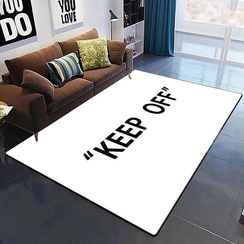 Keep Off Pattern Dekorativer quadratischer Teppich Modernes Haus Wohnzimmer Boden Matte Schlafzimmer Teppich Kunst Poster Matte Fans Geschenk Alfombra