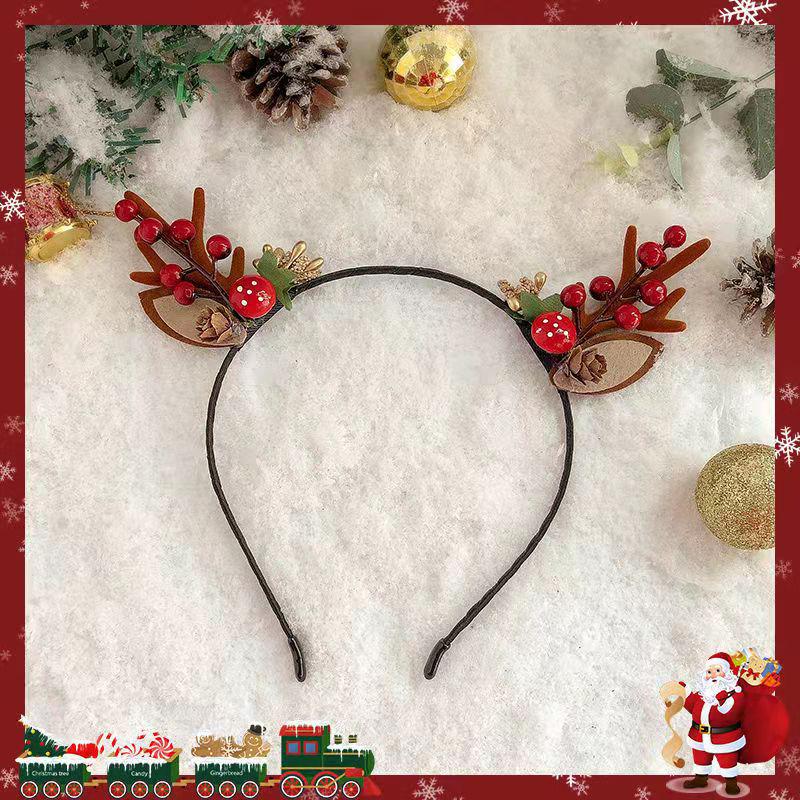 Barrette Serre-tête Bois de Faon Style Mori - Accessoire de Cheveux de Noël Mignon d'Inspiration Féerique pour Femmes